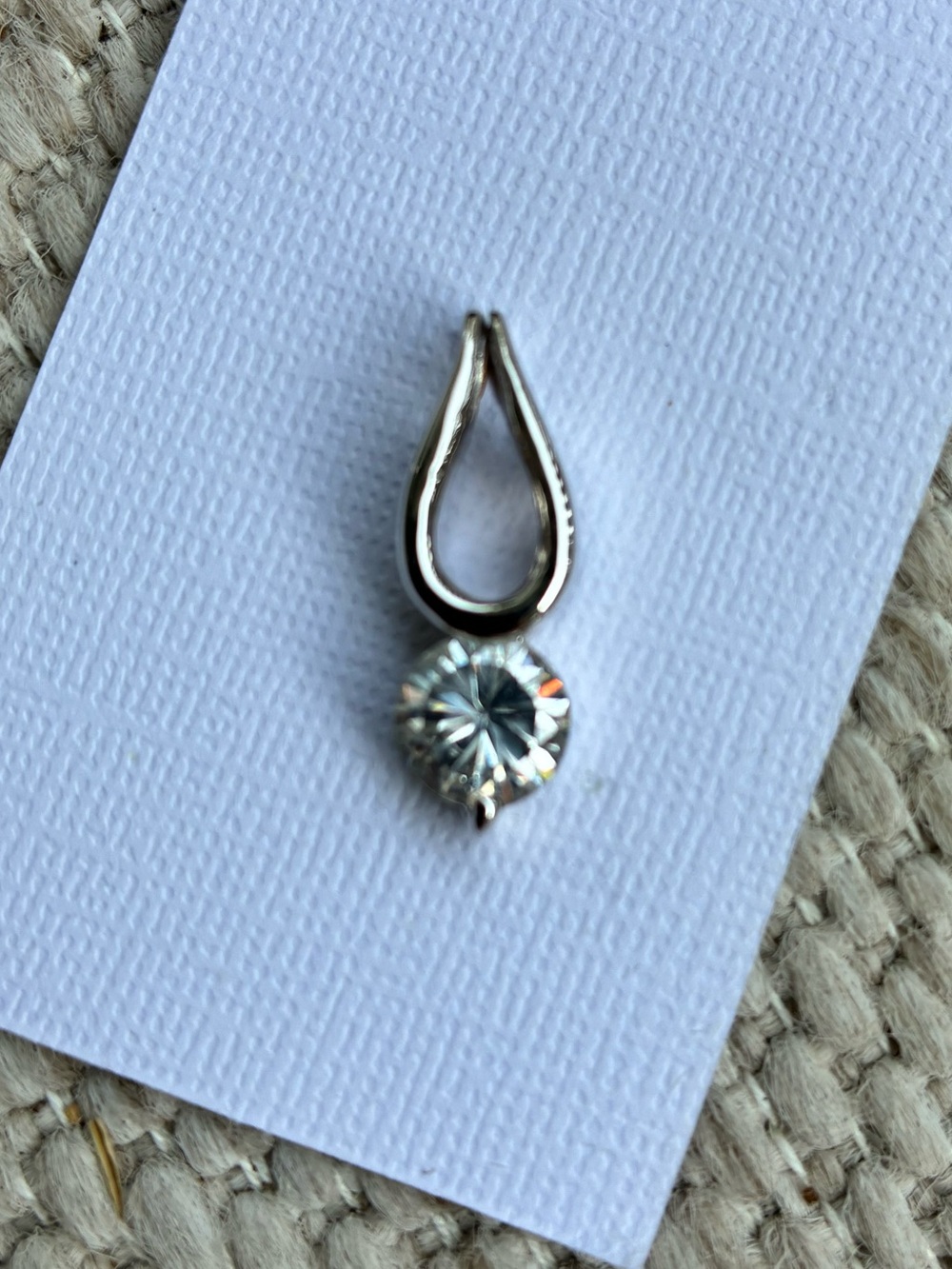 Classic Silver Teardrop Pendant with Clear Stone